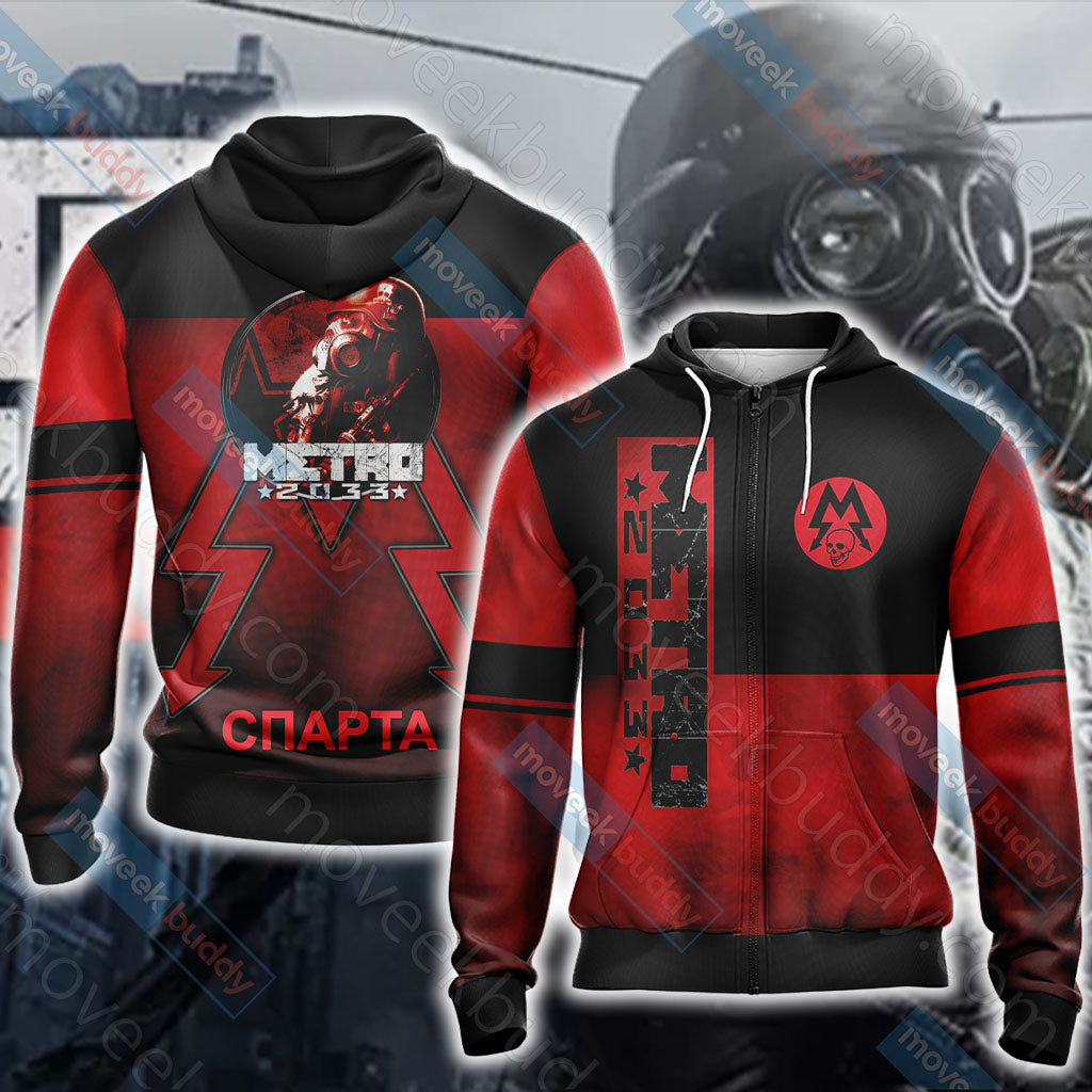 Metro 2033 Unisex 3D T-shirt Zip Hoodie XS 