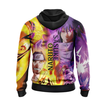 Naruto And Sasuke Unisex 3D T-shirt Zip Hoodie Pullover Hoodie   