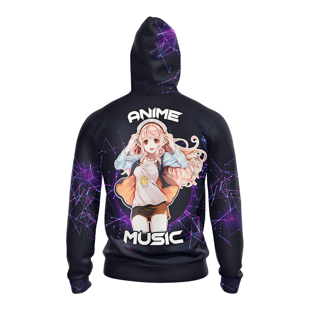 Just a girl who loves anime and music T-shirt Zip Hoodie Pullover Hoodie   