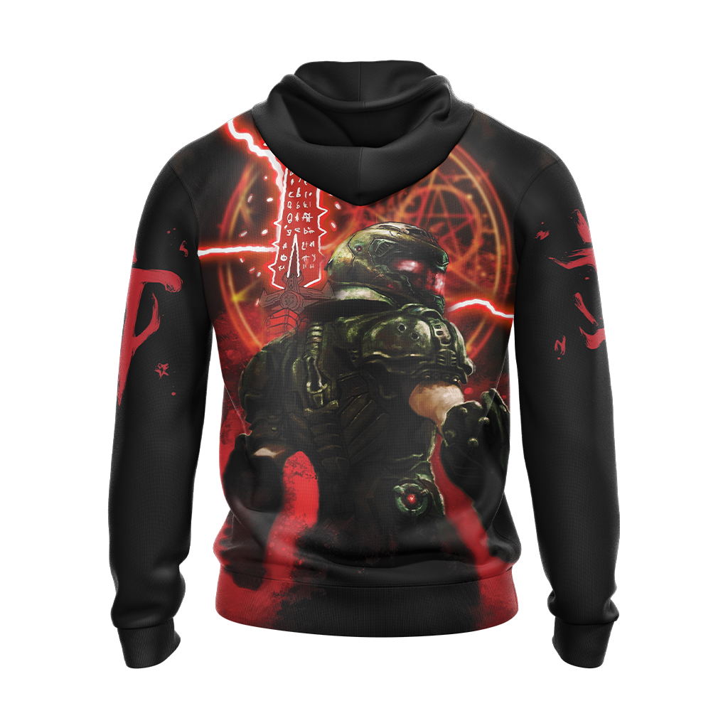 Doom Video Game Unisex 3D T-shirt Zip Hoodie   