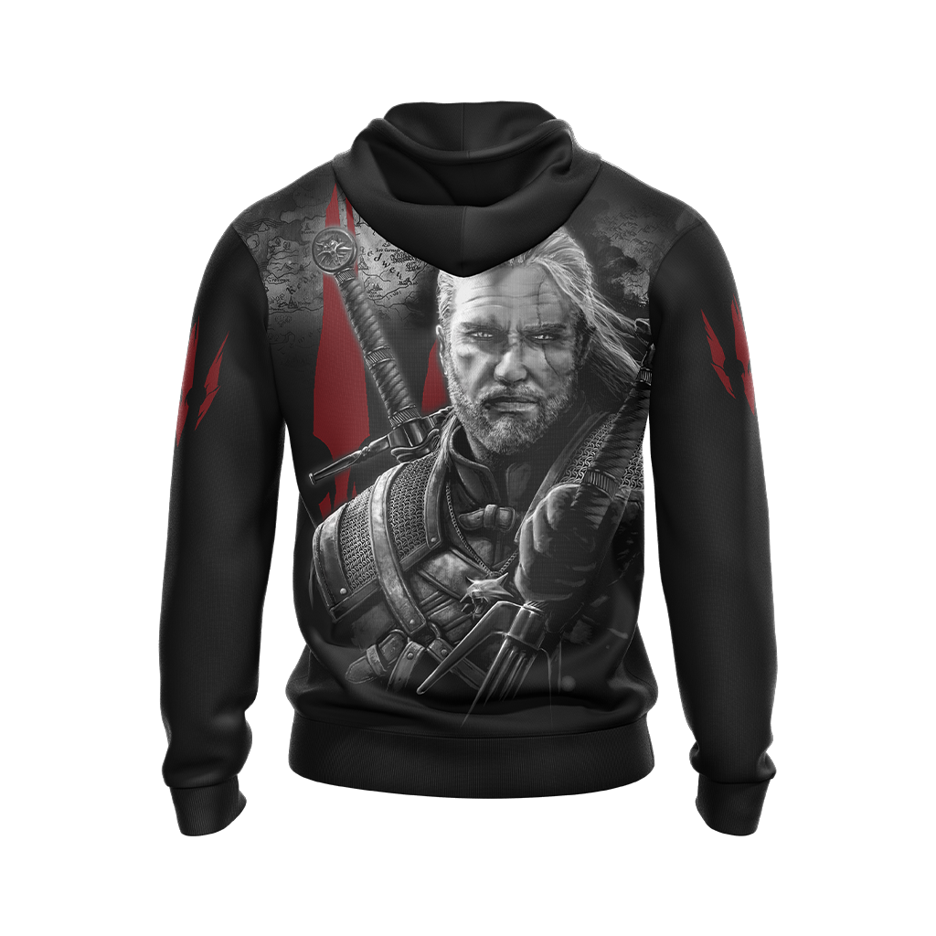 The Witcher - Geralt: "Evil Is Evil" Unisex 3D T-shirt Zip Hoodie   