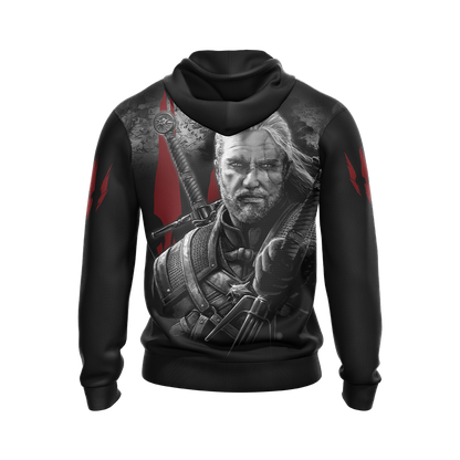 The Witcher - Geralt: "Evil Is Evil" Unisex 3D T-shirt Zip Hoodie   