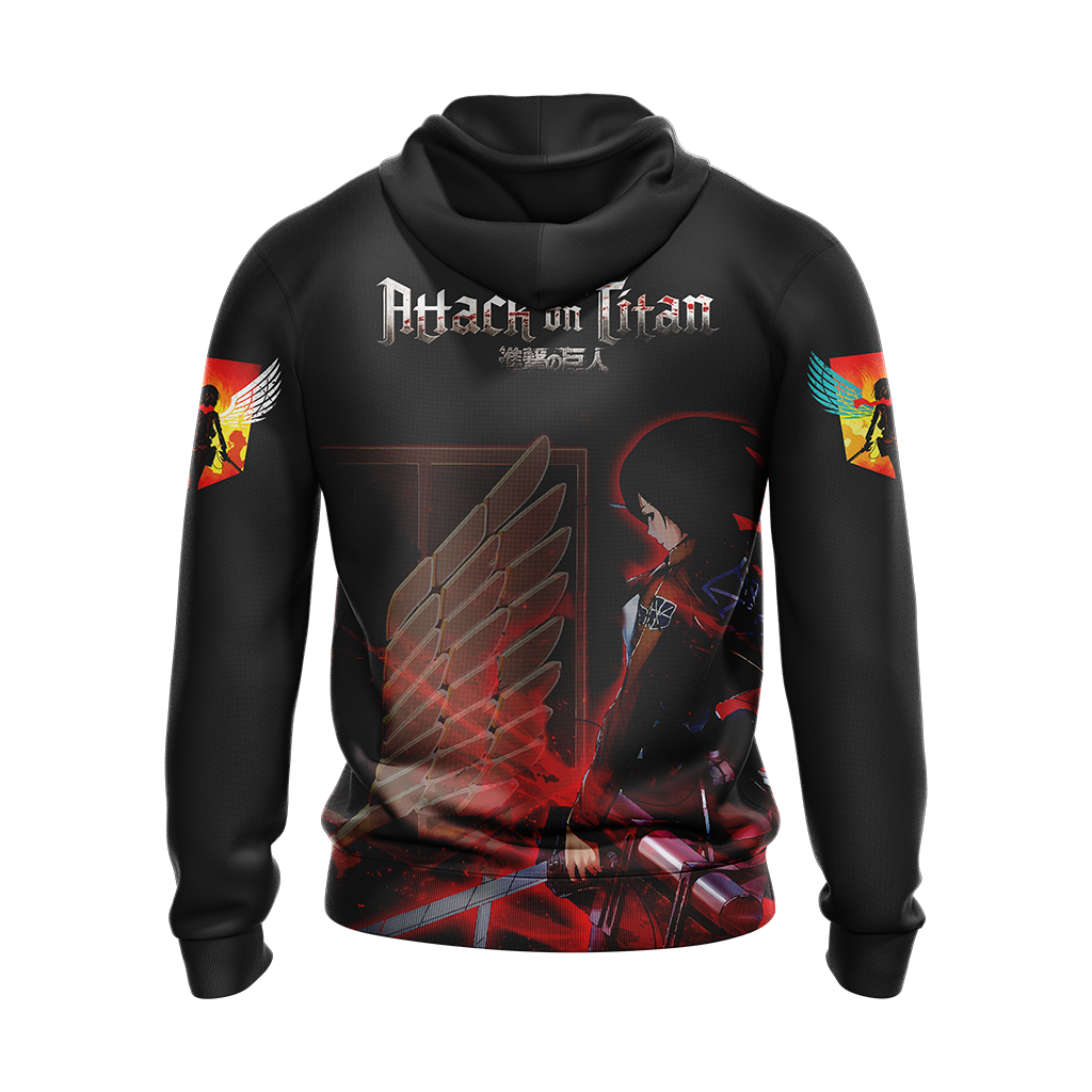 The World Is Cruel and Also Very Beautiful Mikasa Attack On Titan Anime T-shirt Zip Hoodie Pullover Hoodie   