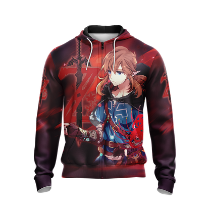 Link The Legend of Zelda All Over Print T-shirt Tank Top Zip Hoodie Pullover Hoodie   