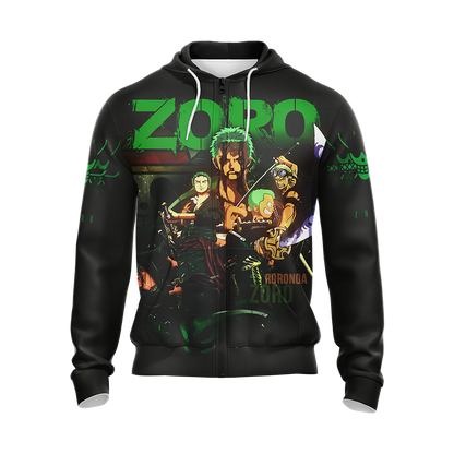 One Piece - Roronoa Zoro Unisex 3D T-shirt Zip Hoodie Pullover Hoodie   