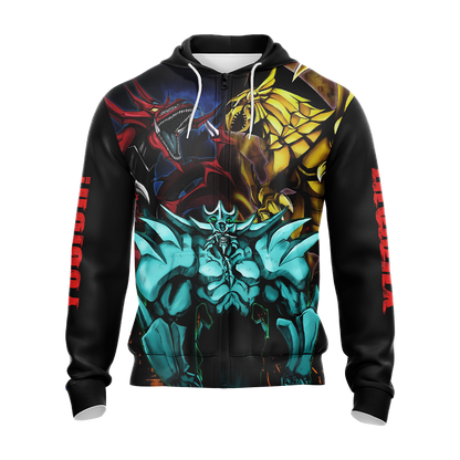 Yu-Gi-Oh! Egyptian Gods Dragons Unisex 3D T-shirt Zip Hoodie   