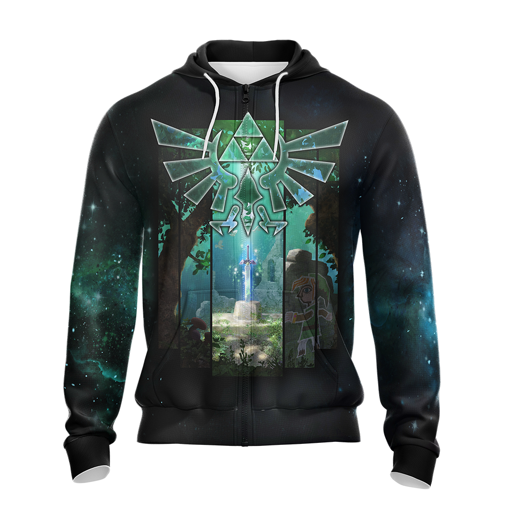 The Master Sword The legend of Zelda All Over Print T-shirt Zip Hoodie Pullover Hoodie   