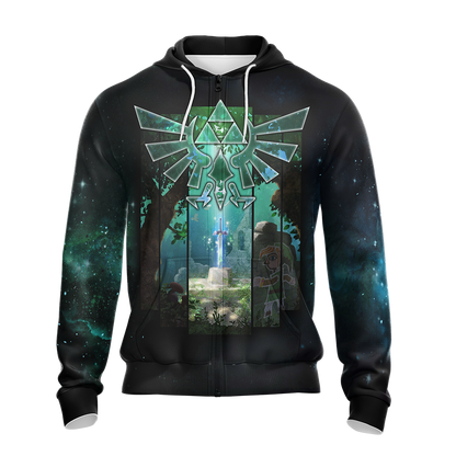 The Master Sword The legend of Zelda All Over Print T-shirt Zip Hoodie Pullover Hoodie   