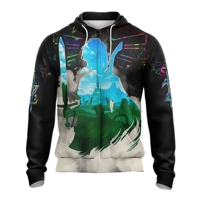 Link The Legend of Zelda All Over Print T-shirt Tank Top Zip Hoodie Pullover Hoodie   