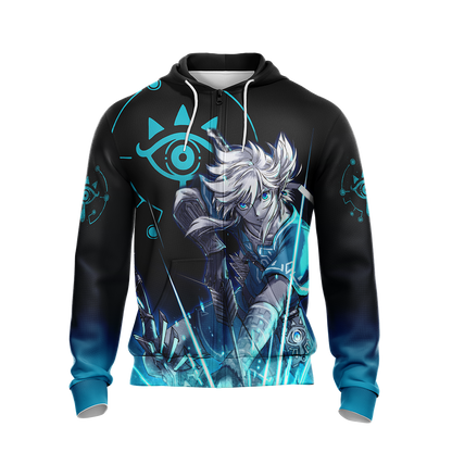 Link The Legend of Zelda All Over Print T-shirt Zip Hoodie Pullover Hoodie   