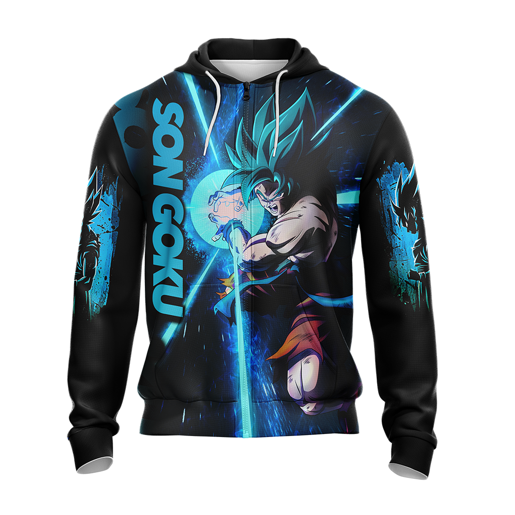 Dragon Ball Son Goku All Over Print T-shirt Zip Hoodie Pullover Hoodie   