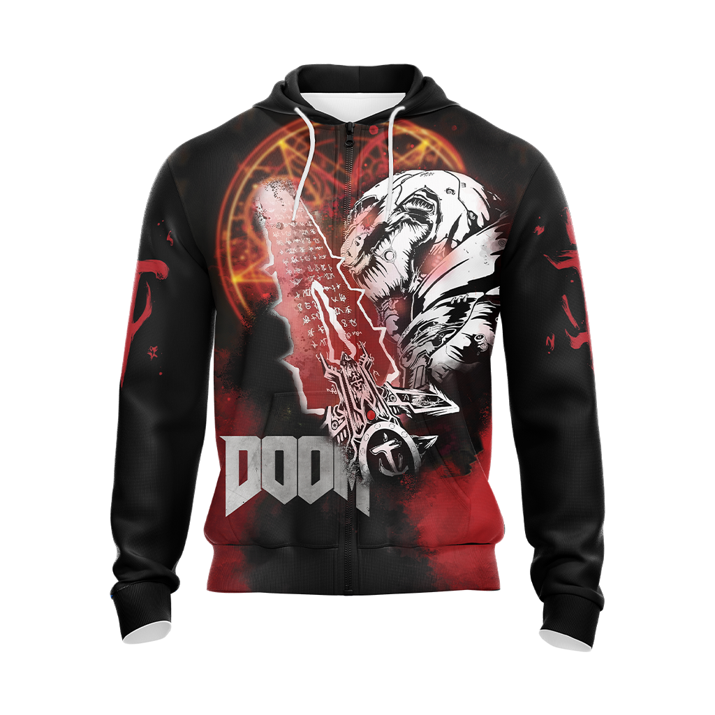Doom Video Game Unisex 3D T-shirt Zip Hoodie   