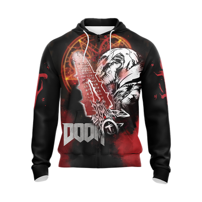 Doom Video Game Unisex 3D T-shirt Zip Hoodie   