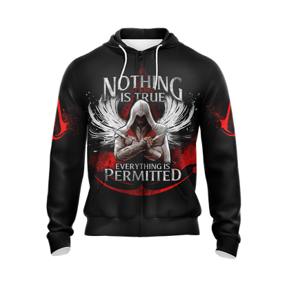 Assassin's Creed Nothing Is True Everything Is Permitted Unisex 3D T-shirt Zip Hoodie   