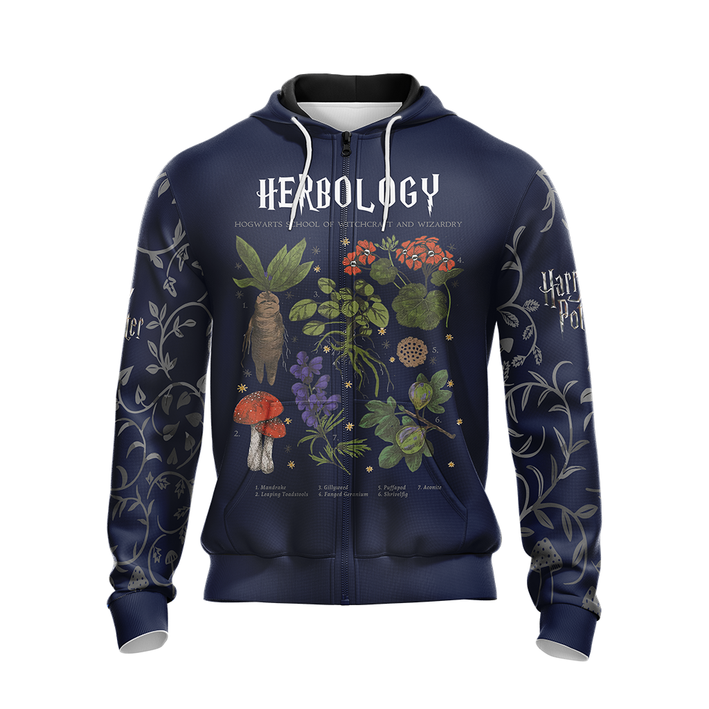Herbology Harry Potter Hogwarts T-shirt Zip Hoodie Pullover Hoodie   