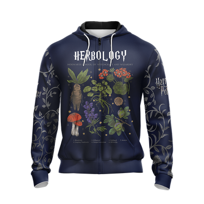 Herbology Harry Potter Hogwarts T-shirt Zip Hoodie Pullover Hoodie   