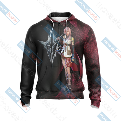 Final Fantasy XIII - Lightning Unisex 3D T-shirt Zip Hoodie   