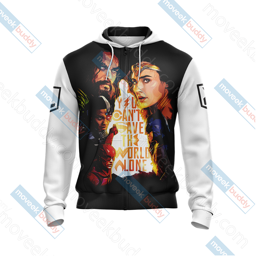 Justice League - You Can't Save The World Alone Unisex 3D T-shirt   