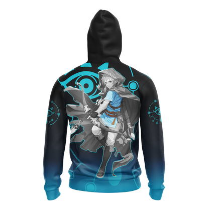 Link The Legend of Zelda All Over Print T-shirt Zip Hoodie Pullover Hoodie   