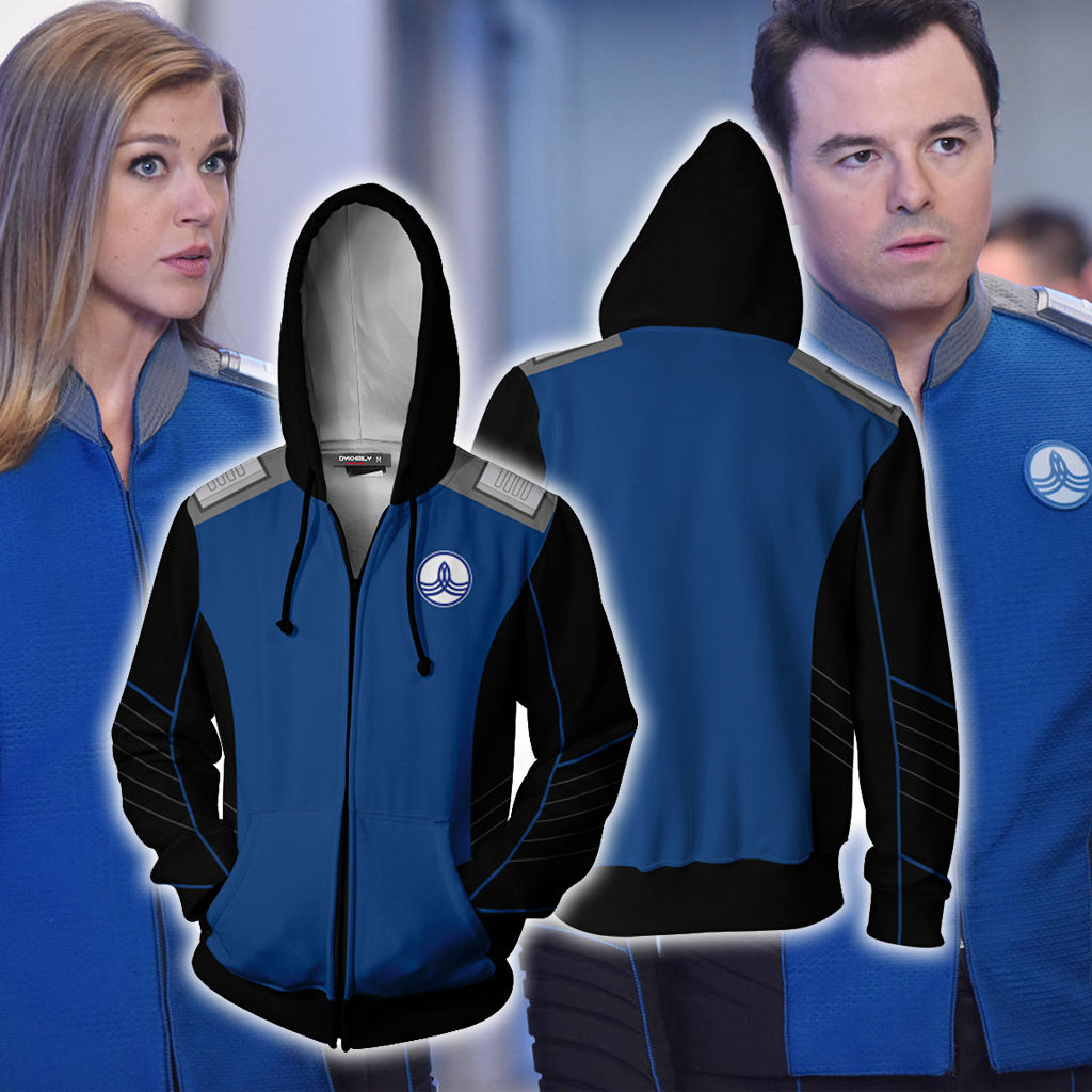 The Orville Ed Mercer Captain Cosplay Zip Up Hoodie Jacket XS  
