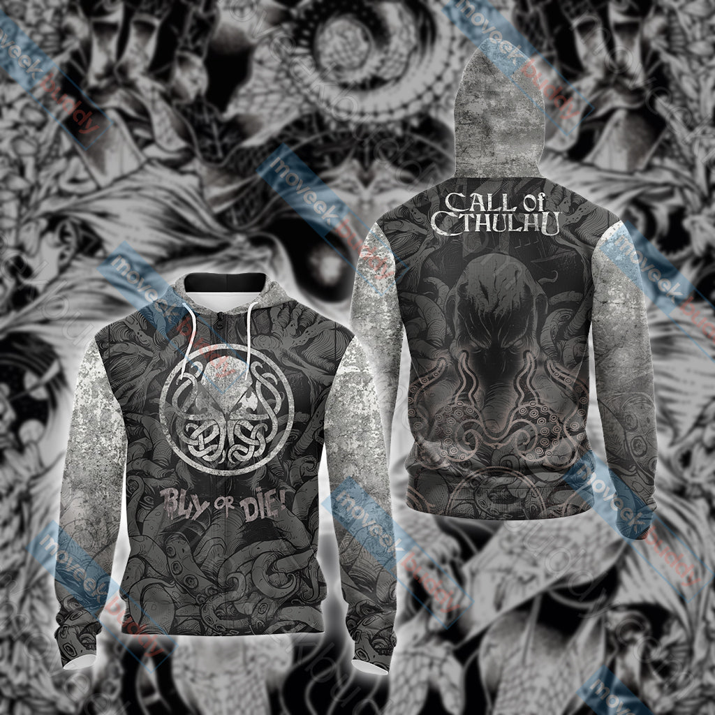 The Call of Cthulhu Unisex 3D T-shirt Zip Hoodie S 