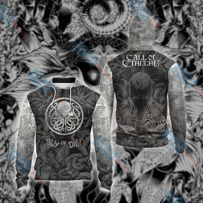 The Call of Cthulhu Unisex 3D T-shirt Zip Hoodie S 