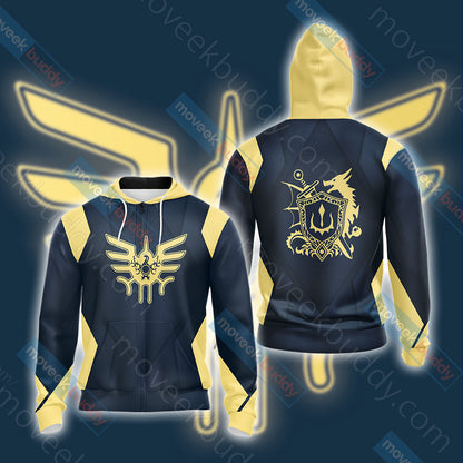 Dragon Quest Unisex 3D T-shirt Zip Hoodie XS 