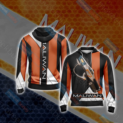 Maliwan Borderlands Unisex 3D T-shirt Zip Hoodie XS 