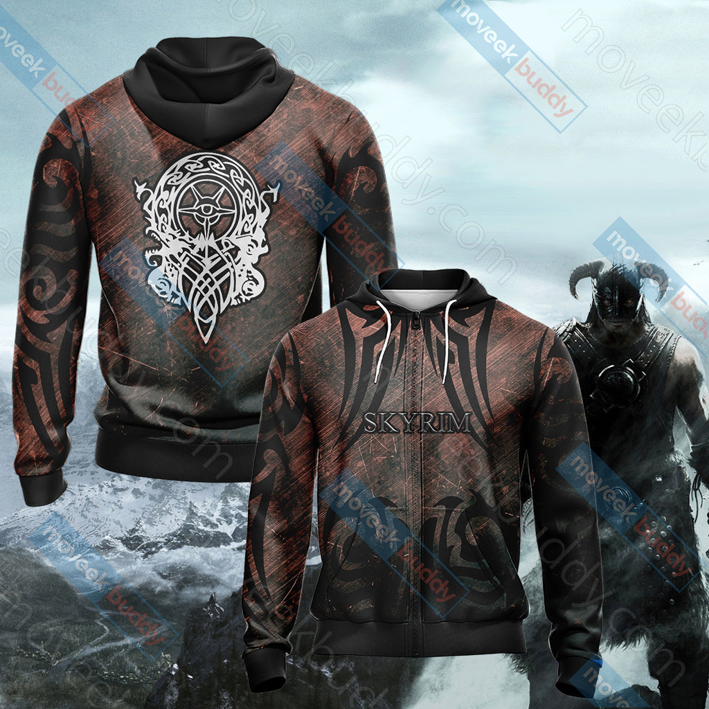 The Elder Scrolls - Winterhold Unisex 3D T-shirt Zip Hoodie XS 