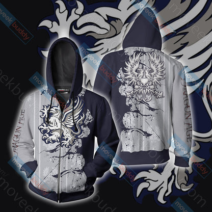 Dragon Age - Grey Warden Unisex 3D T-shirt Zip Hoodie S