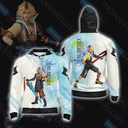 Final Fantasy X - Tidus T-shirt Zip Hoodie Pullover Hoodie Zip Hoodie S 