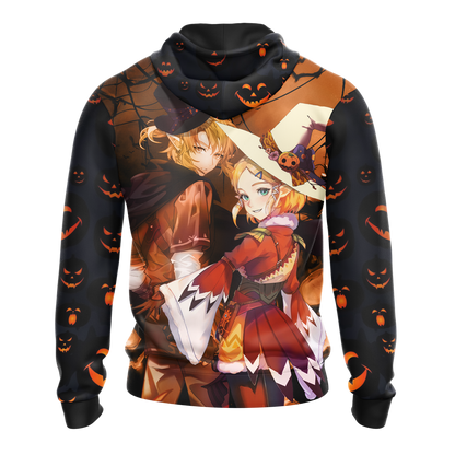 The Legend of Zelda Link & Zelda Halloween All Over Print T-shirt Zip Hoodie Pullover Hoodie   