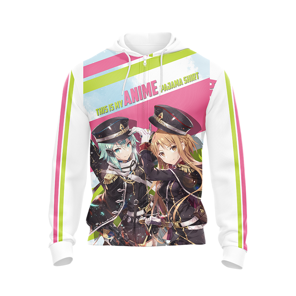 This is my anime pajama shirt Asuna Sinon T-shirt Zip Hoodie Pullover Hoodie   