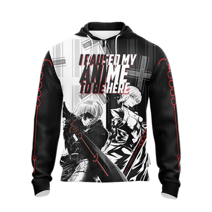 I paused my anime to be here T-shirt Zip Hoodie Pullover Hoodie   