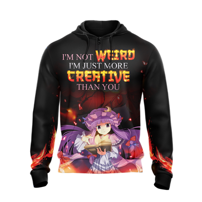 I'm not weird i'm just more creative than you Anime All Over Print T-shirt Zip Hoodie Pullover Hoodie   