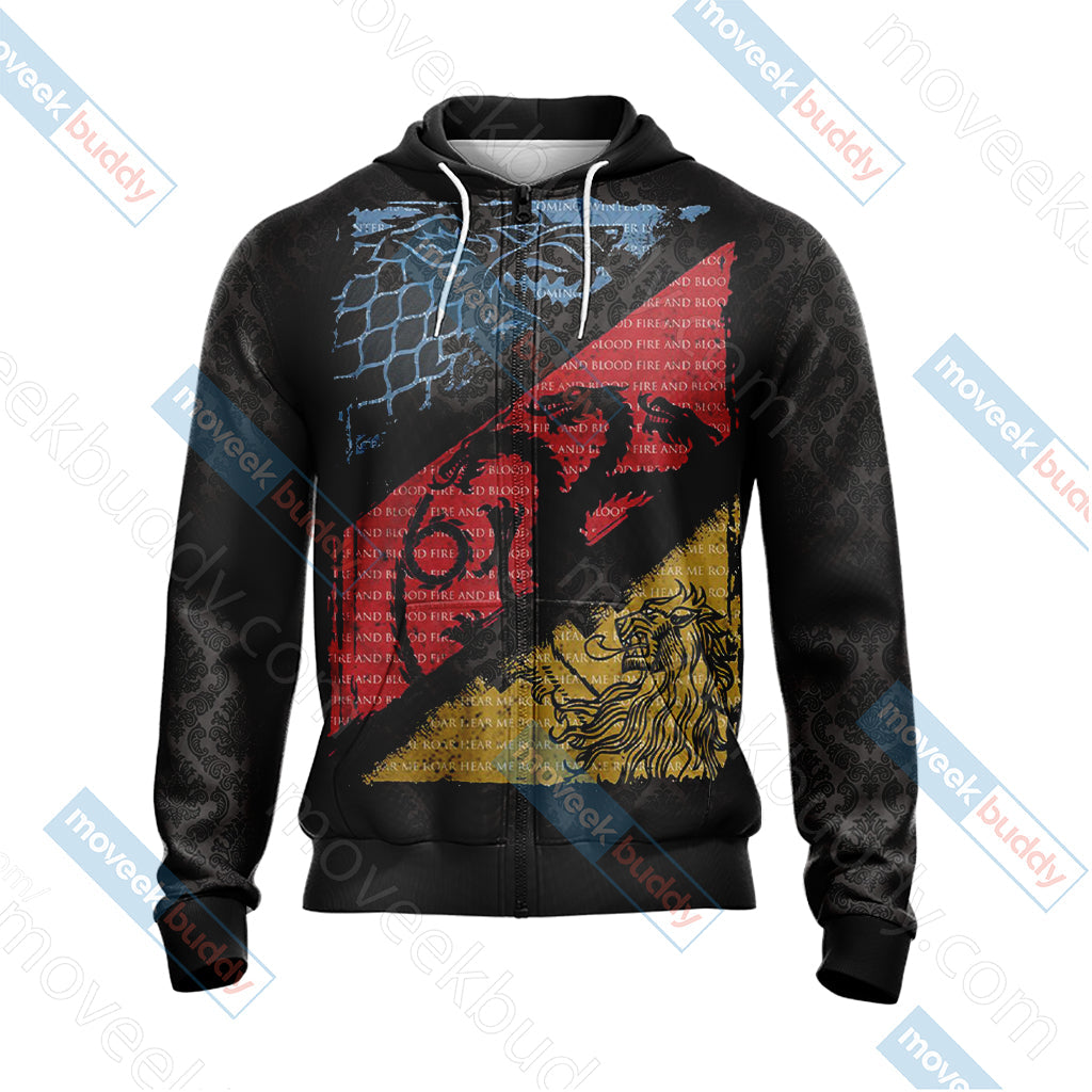 Game Of Thrones - Stark, Targaryen, Lannister Unisex 3D T-shirt   