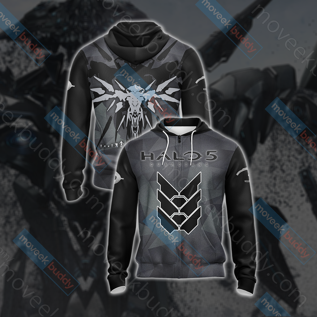 Halo 5: Guardians New Look Unisex 3D T-shirt Zip Hoodie XS 