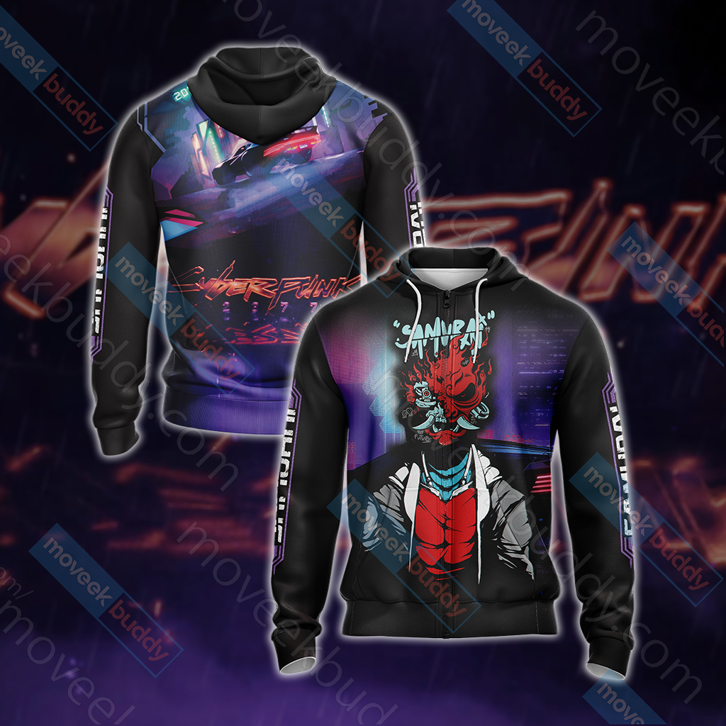 Cyberpunk 2077 New Style Unisex 3D T-shirt Zip Hoodie XS 