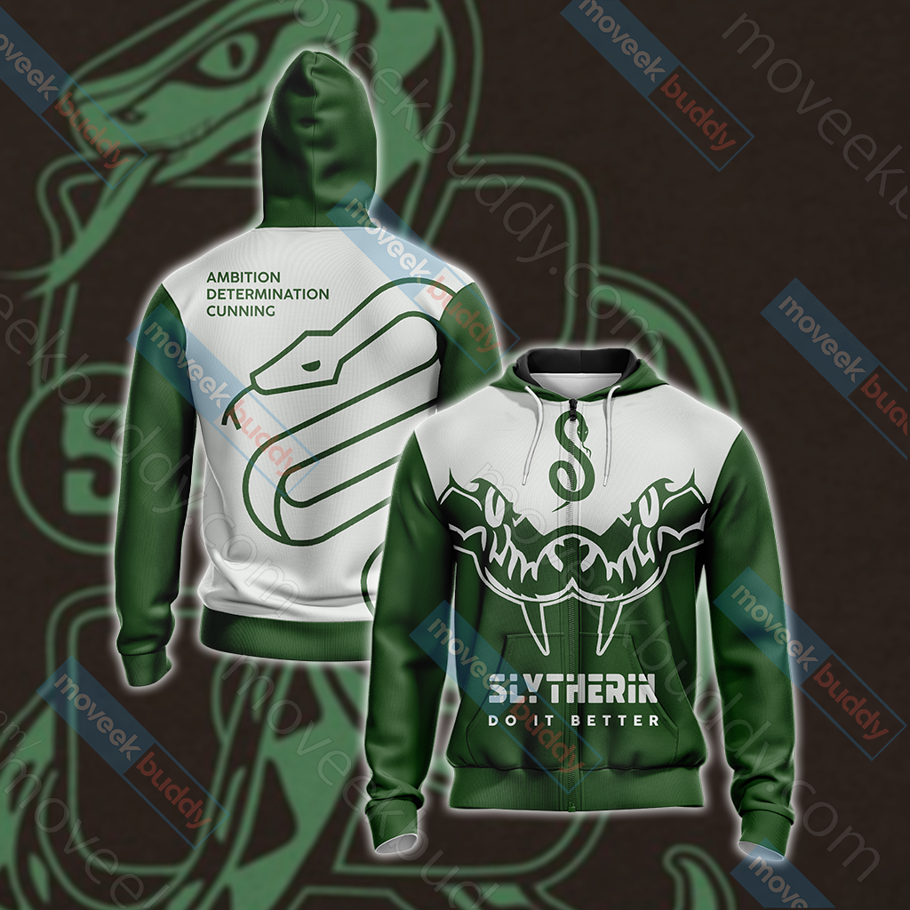 Harry Potter - Slytherin House Version Wackystyle Unisex 3D T-shirt Zip Hoodie S 