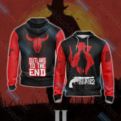 Red Dead Redemption 2 New Unisex 3D T-shirt Zip Hoodie XS 