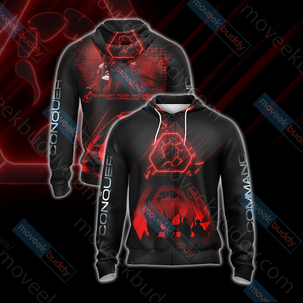 Command & Conquer - Brotherhood of Nod Unisex 3D T-shirt Zip Hoodie S 
