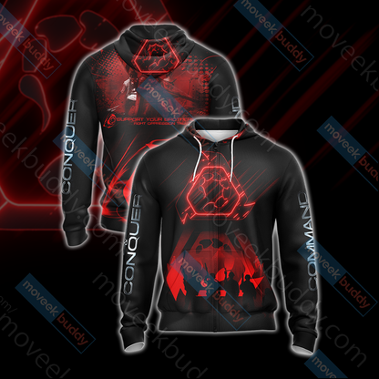 Command & Conquer - Brotherhood of Nod Unisex 3D T-shirt Zip Hoodie S 