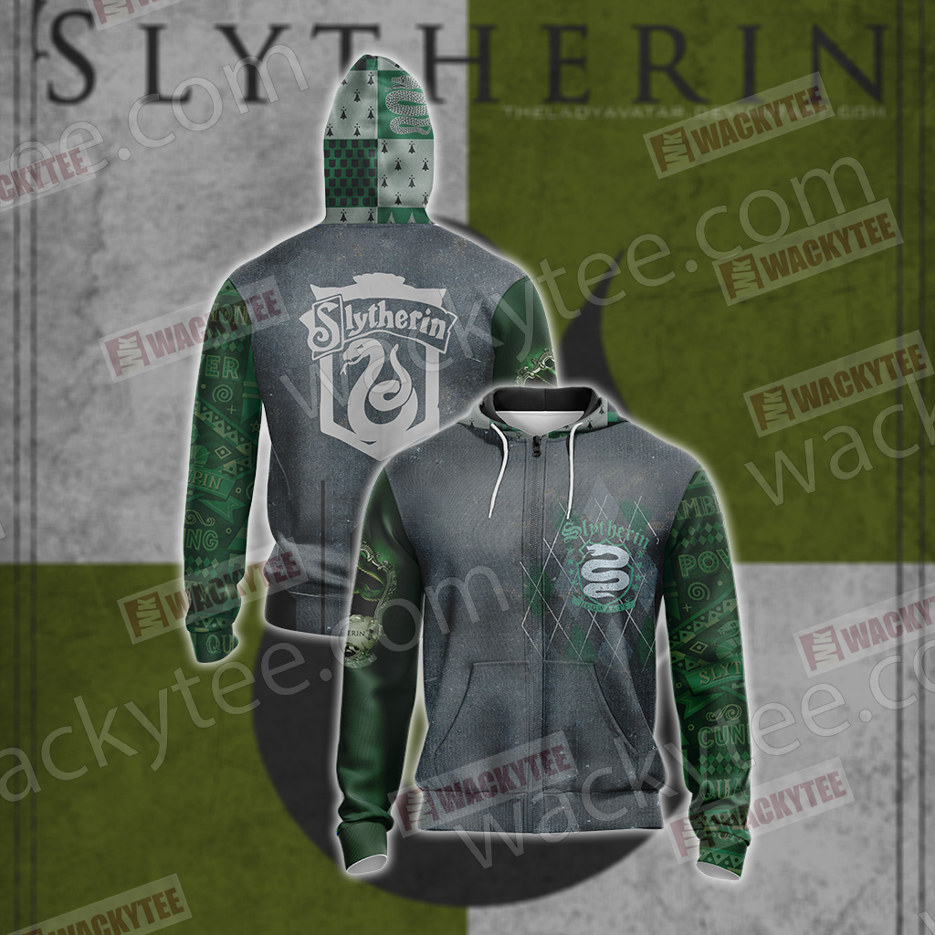 Harry Potter - Slytherin House Unisex 3D T-shirt Zip Hoodie S 