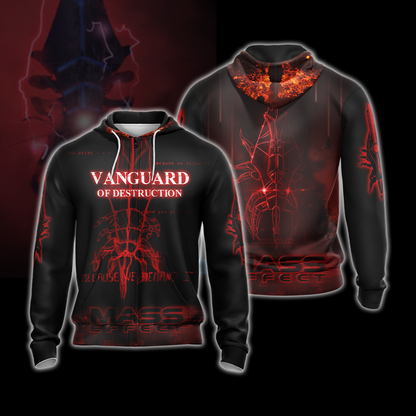 Mass Effect - Vanguard Of Destruction Unisex 3D T-shirt Zip Hoodie Pullover Hoodie Zip Hoodie S 
