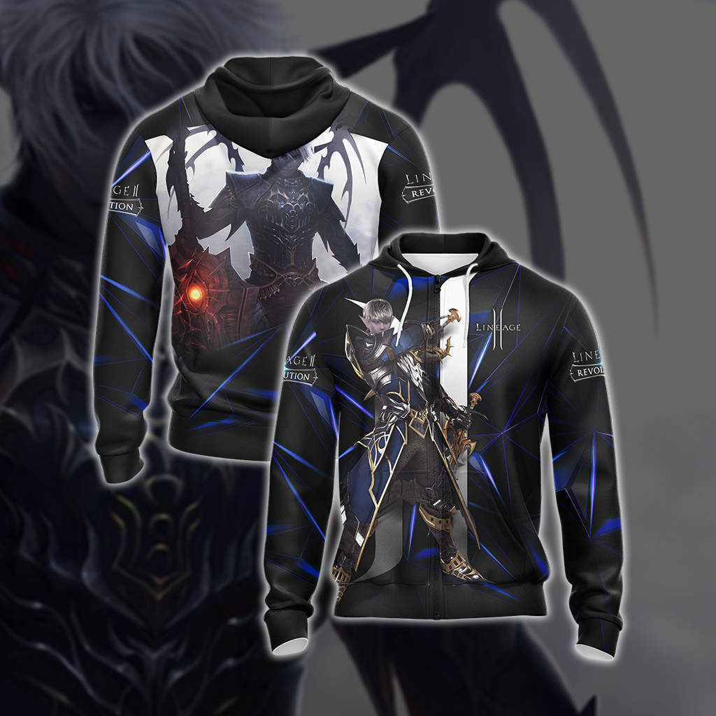 Lineage II - Revolution Unisex 3D T-shirt Zip Hoodie XS 