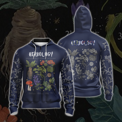 Herbology Harry Potter Hogwarts T-shirt Zip Hoodie Pullover Hoodie Zip Hoodie S 
