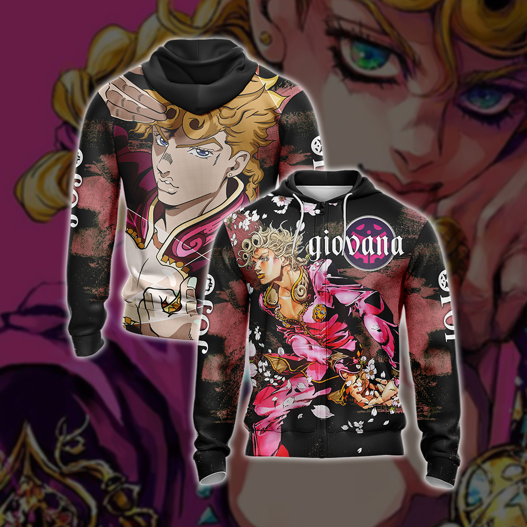 Jojo's Bizarre Adventure - Giovana Unisex 3D T-shirt Zip Hoodie XS 