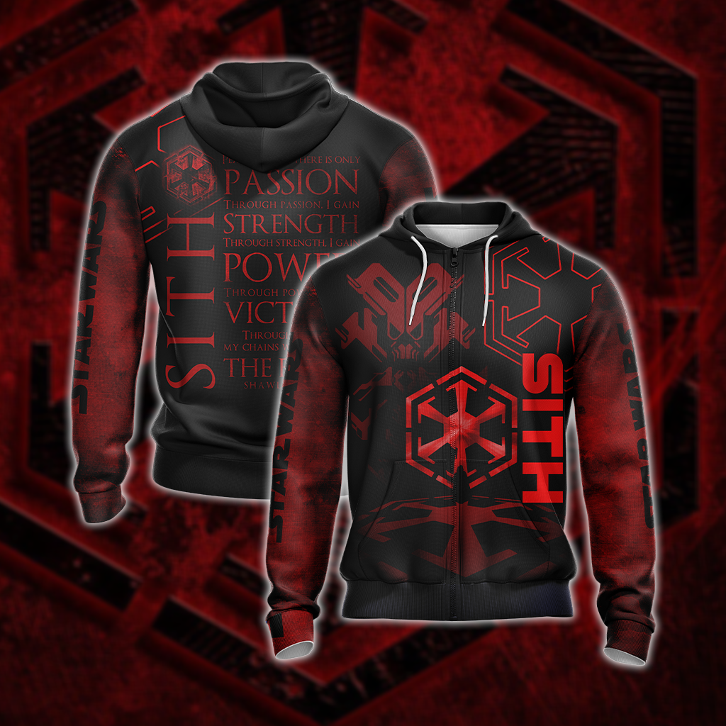 Star wars - Sith code Unisex 3D T-shirt Zip Hoodie XS 