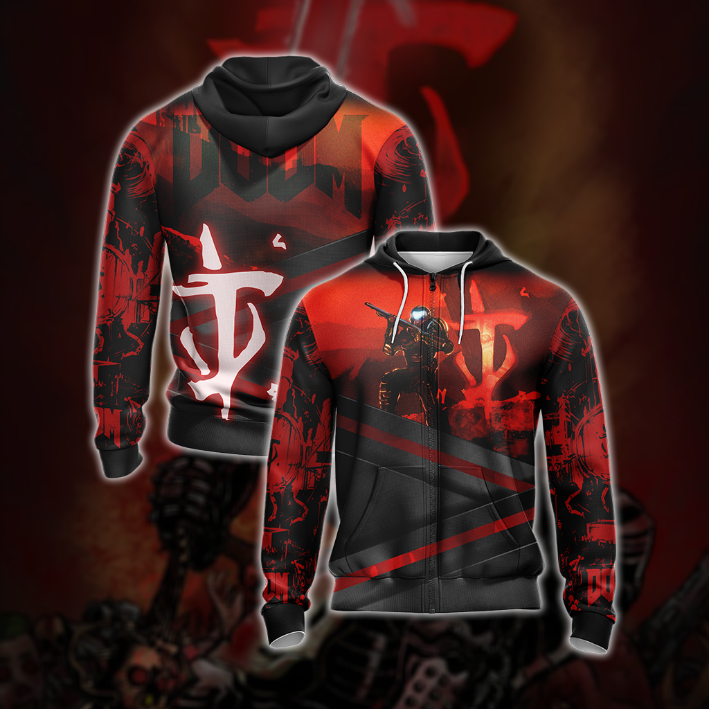 Doom New Version Unisex 3D T-shirt Zip Hoodie XS 