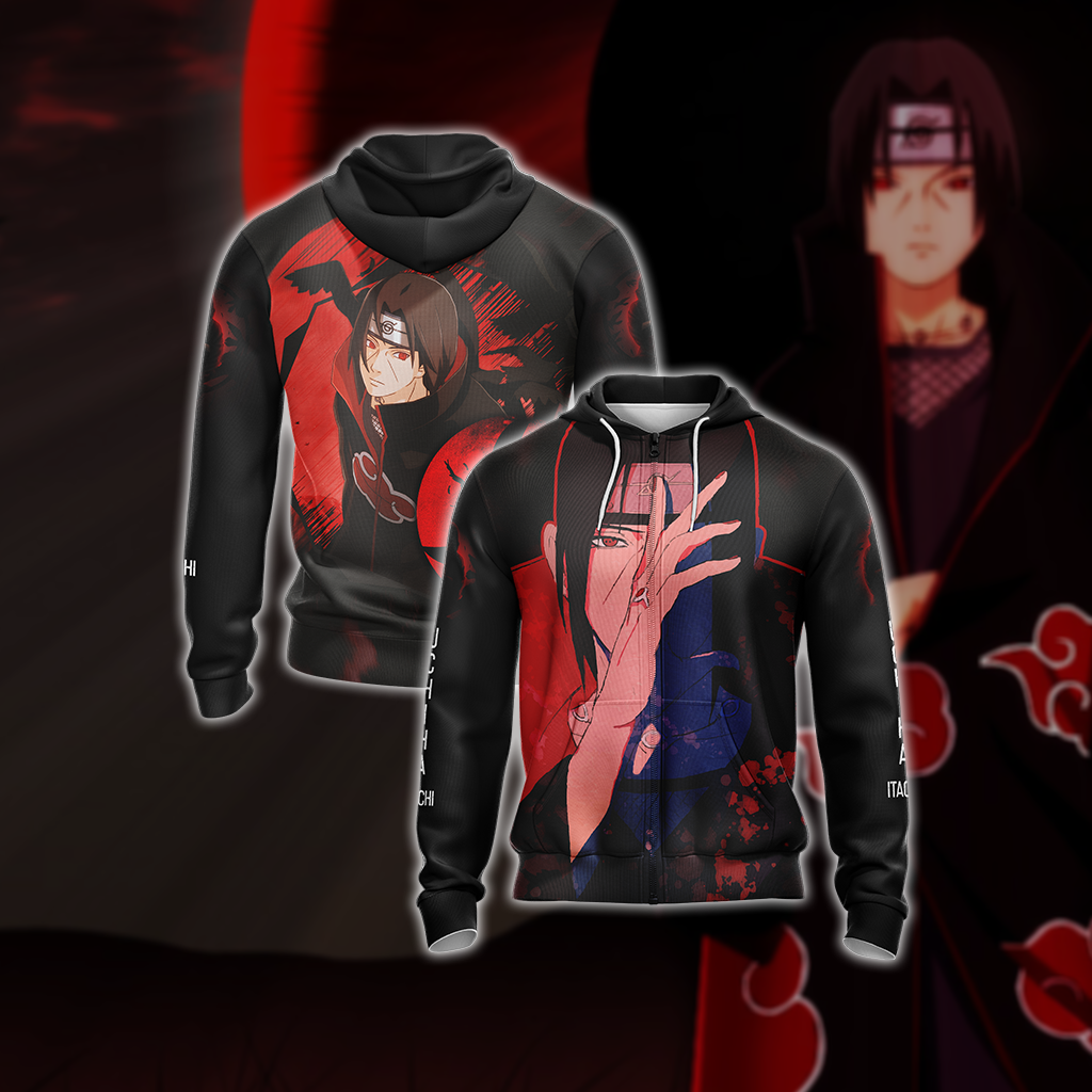 Naruto - Uchiha Itachi Unisex 3D T-shirt Zip Hoodie XS 